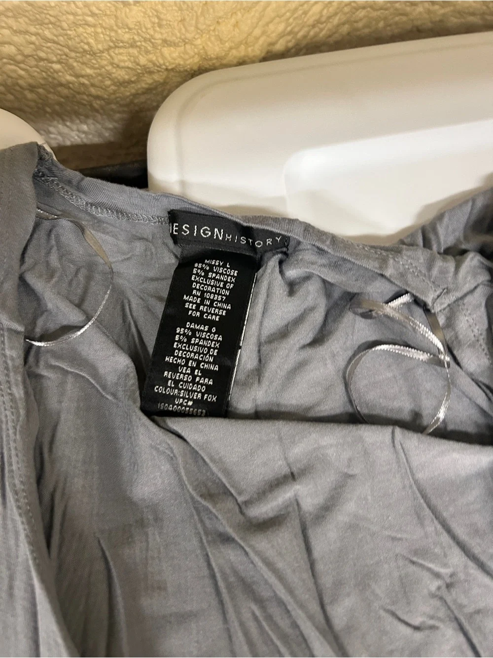 Design History Silver‑Gray Sheer Cardigan